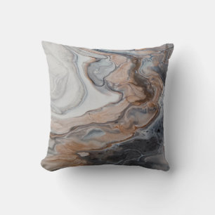 Beautiful Stylish Bronze and Gray Marbled Throw Pillow