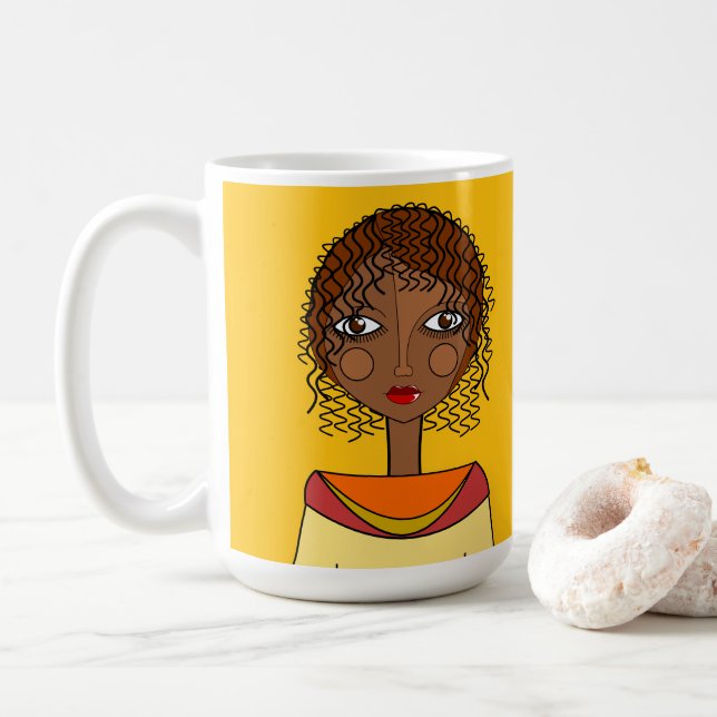 Beautiful Stylized Face Mug (With Donut)