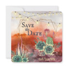 Beautiful Succulent Sunset Heart Geometric Wedding