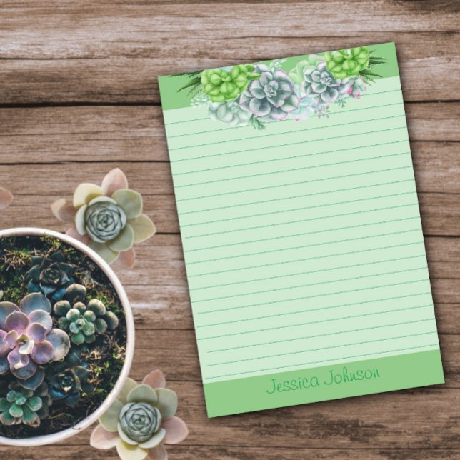 Beautiful Succulents Lovers Personalized Lined Pos Post-it Notes (Creator Uploaded)