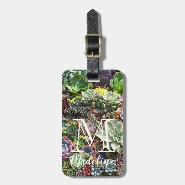 Beautiful Succulents Luggage Tag (Front Vertical)