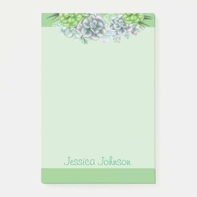Beautiful Succulents Plants Lovers Personalized Po Post-it Notes (Front)