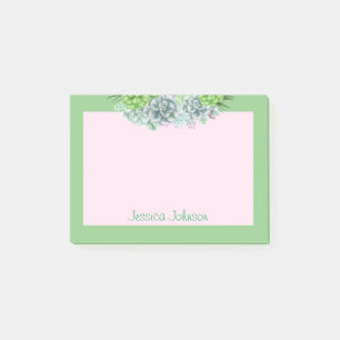 Beautiful Succulents Plants Lovers Personalized Post-it Notes