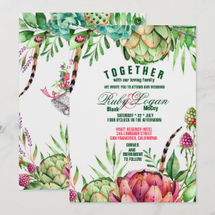 Beautiful Succulents Wedding Invitation
