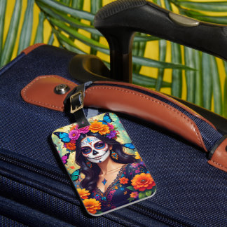 Beautiful Sugar Skull Luggage Tag