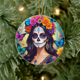 Beautiful Sugar Skull Ornament