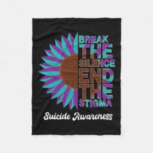 Beautiful Suicide Prevention Awareness Sunflower W Fleece Blanket