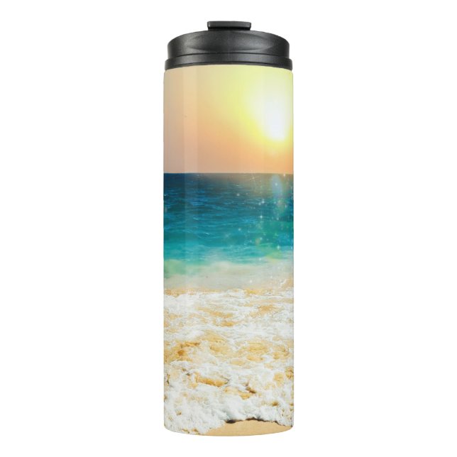 Beautiful Summer Beach Sunset Photo Thermal Tumbler (Front)