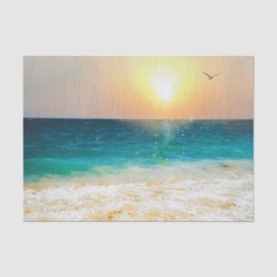 Beautiful Summer Beach Sunset Photo Tissue Paper