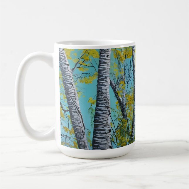 Beautiful Summer Birch Coffee Mug (Left)