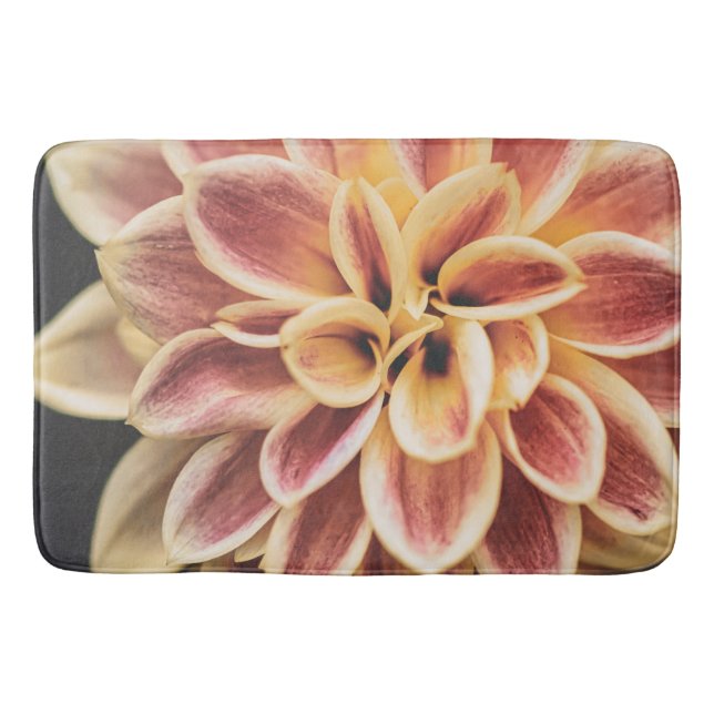 Beautiful Summer Dahlia Flower (Floral Art) Bath Mat (Front)