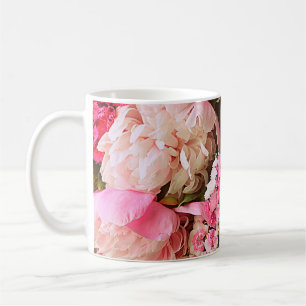 Beautiful summer flowers. Bouquet of pink peony an Coffee Mug