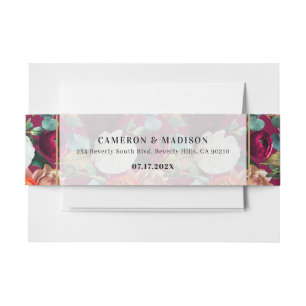 Beautiful Summer Flowers Wedding Invitation Belly Band