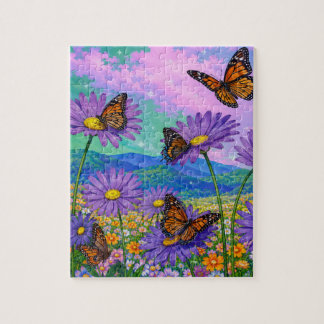 Beautiful Summer Monarch Butterflies  Jigsaw Puzzle