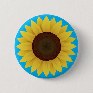 Beautiful Summer Sunflower 2 Inch Round Button