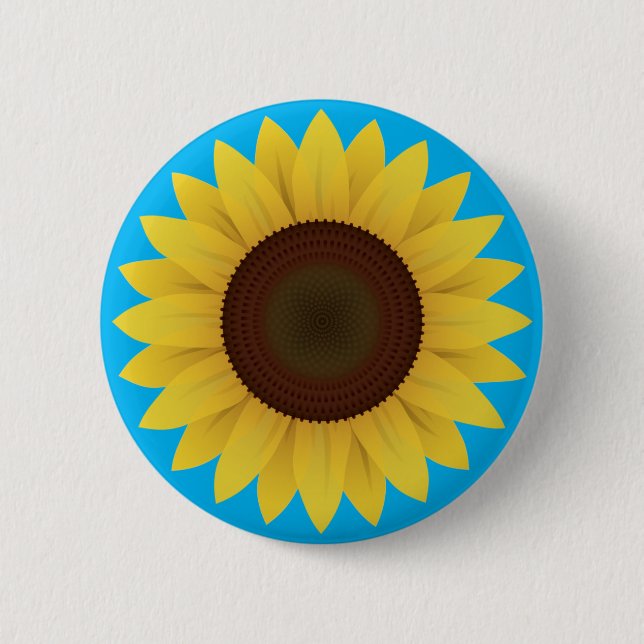 Beautiful Summer Sunflower 2 Inch Round Button (Front)