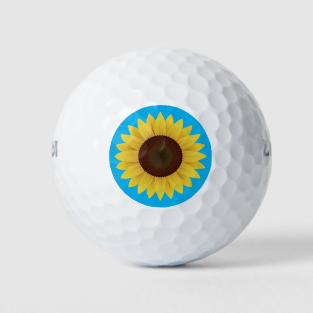 Beautiful Summer Sunflower Golf Balls (Front)
