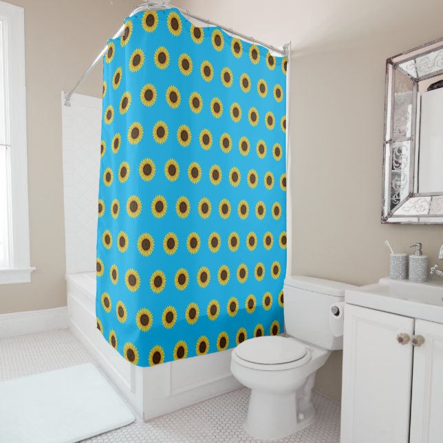 Beautiful Summer Sunflower Shower Curtain (In Situ)