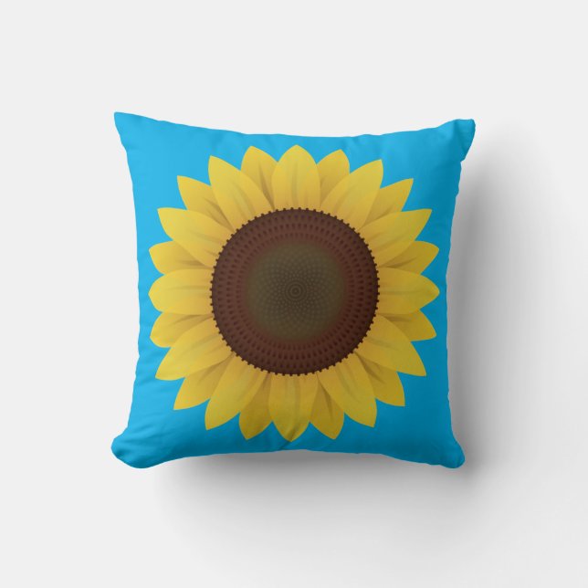 Beautiful Summer Sunflower Throw Pillow (Front)