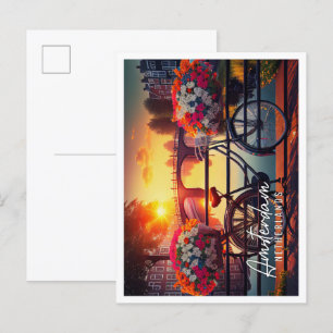 Beautiful summer sunrise Amsterdam Netherlands Postcard