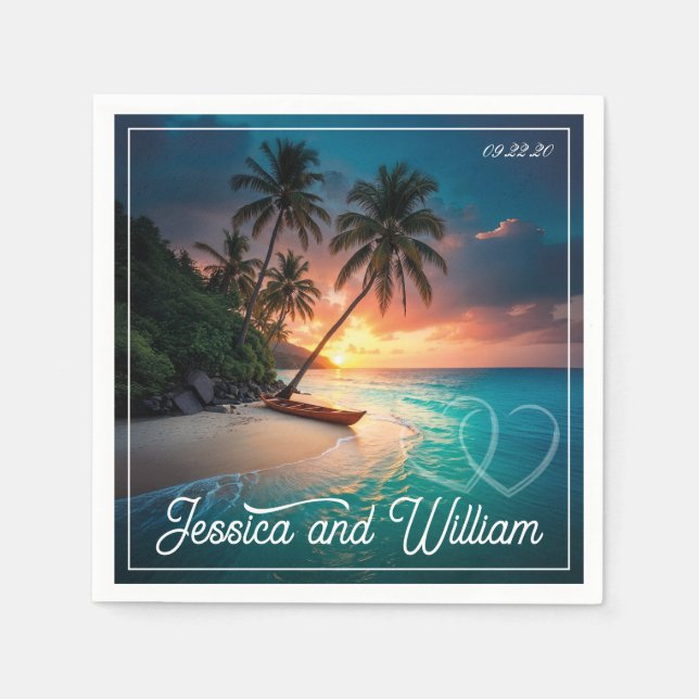 Beautiful summer Wedding Napkin (Front)