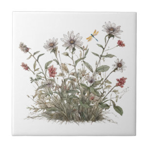 Beautiful Summer Wildflowers  Tile