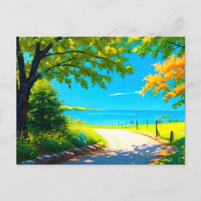 Beautiful Summertime Nature Art Postcard (Front)