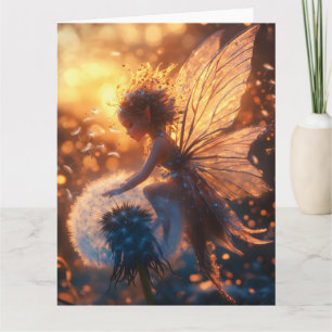Beautiful Sun Fairy with Dandelion Card