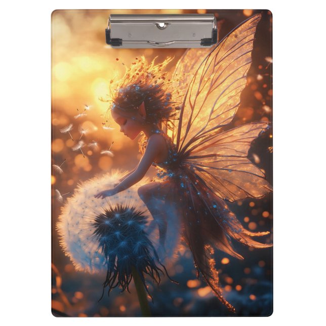 Beautiful Sun Fairy with Dandelion Clipboard (Front)