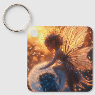 Beautiful Sun Fairy with Dandelion Keychain