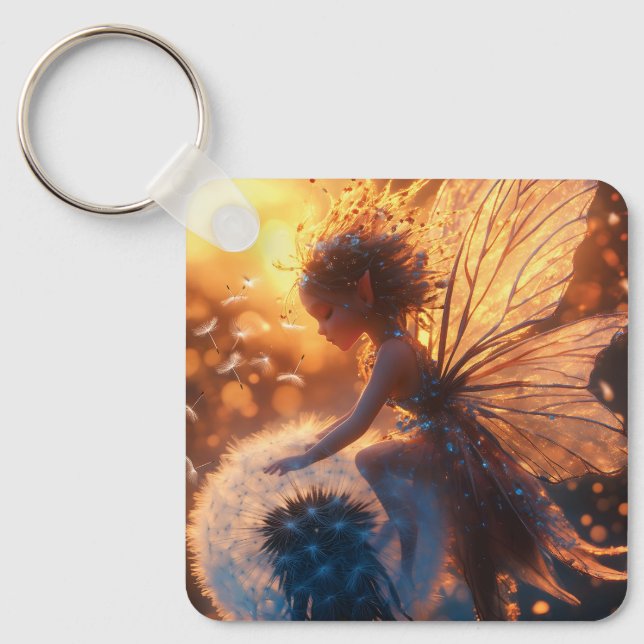 Beautiful Sun Fairy with Dandelion Keychain (Front)