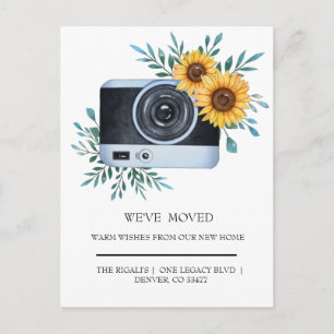 Beautiful sunflower Camera home moving Postcard