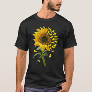 Beautiful Sunflower Horse Racing Flower Graphic T-Shirt