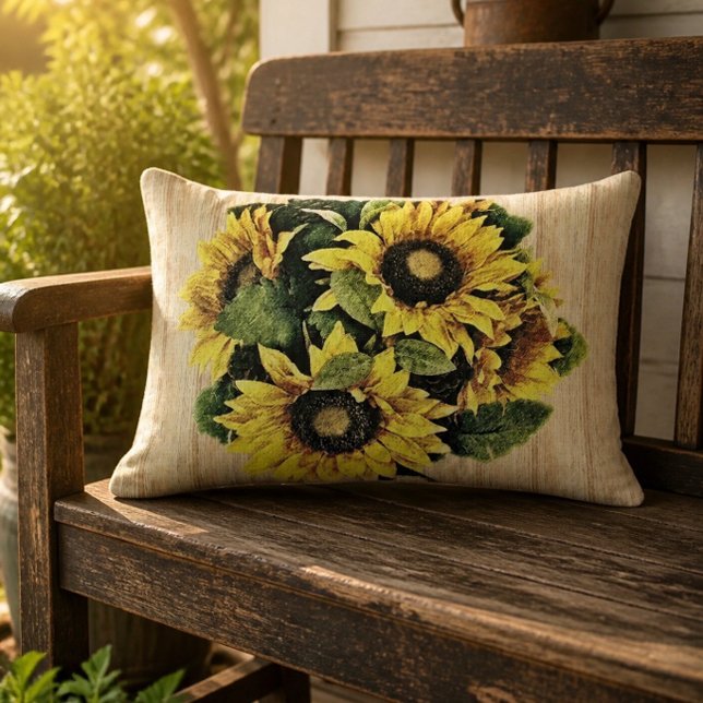 Beautiful Sunflower Lumbar Pillow (Creator Uploaded)