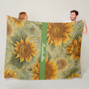 Beautiful Sunflower Popular Collection Fleece Blanket