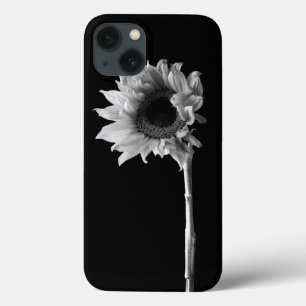 Beautiful Sunflower Portrait in Black and White iPhone 13 Case
