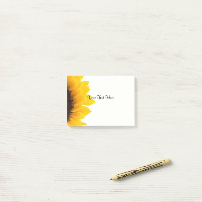 Beautiful Sunflower Template Post-it Notes (On Desk)