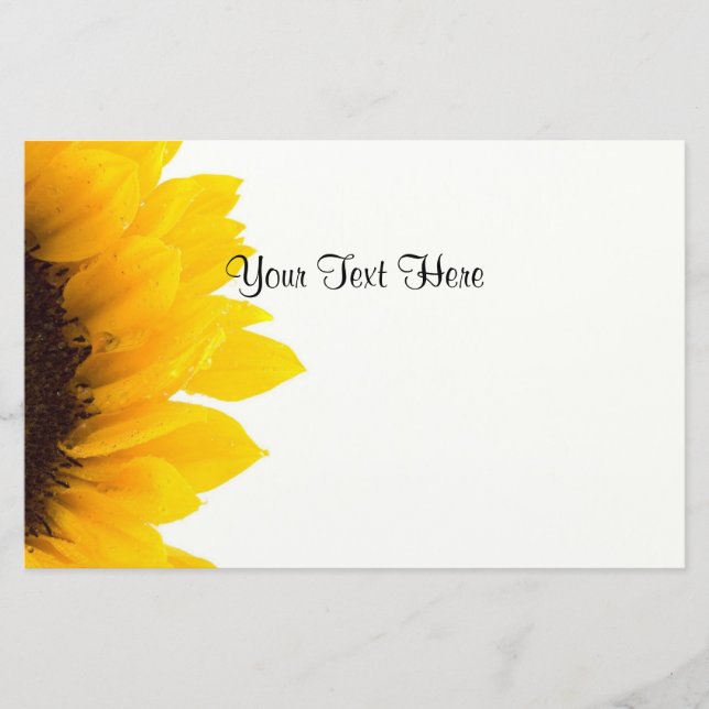 Beautiful Sunflower Template Stationery (Front)