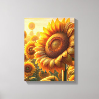 Beautiful sunflower wall art - Wrapped canvas