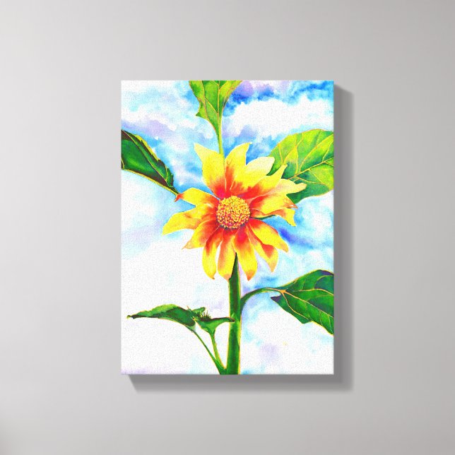 Beautiful Sunflower watercolor painting  Canvas Print (Front)