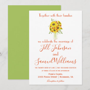 Beautiful Sunflower Wedding Invitation
