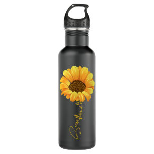 Beautiful sunflower with lettering sunflower shirt 710 ml water bottle