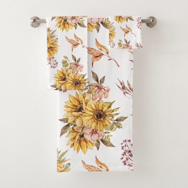 Beautiful Sunflowers  Bath Towel Set (Insitu)