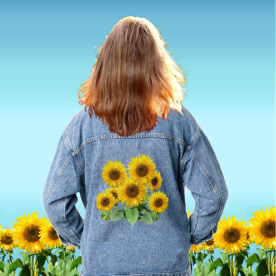 Beautiful Sunflowers Denim Jacket