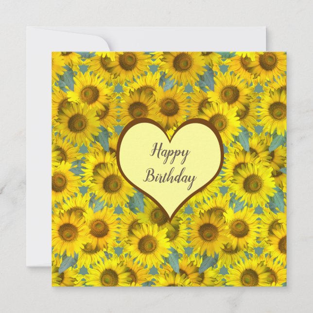 Beautiful Sunflowers - floral pattern,  Card (Front)
