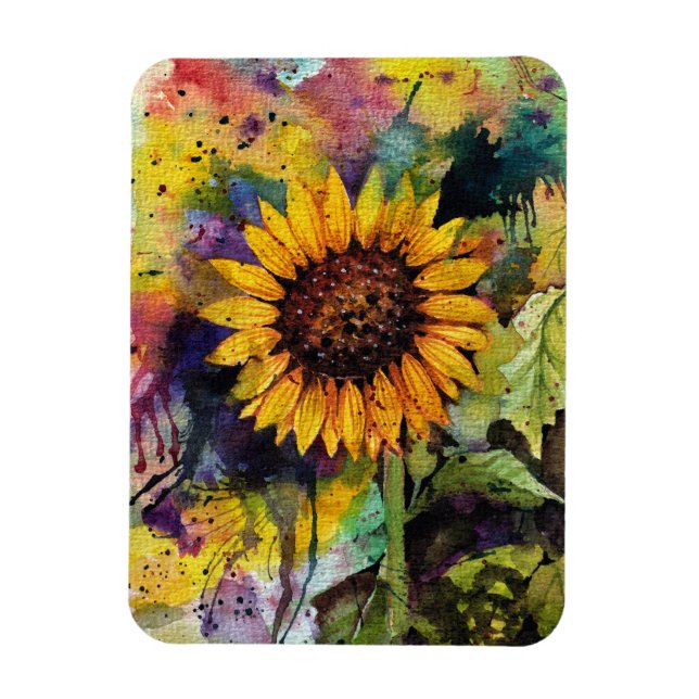 Beautiful Sunflowers In Watercolor  Magnet (Vertical)