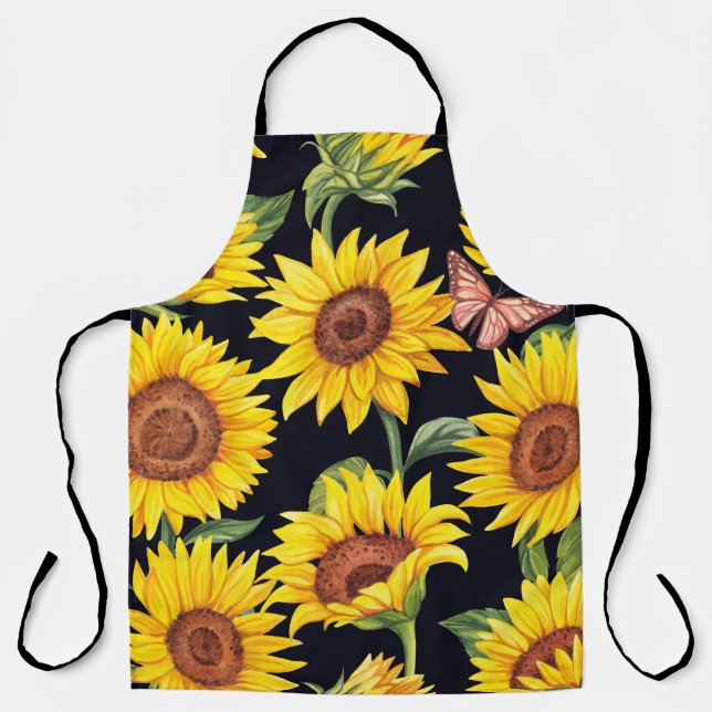 Beautiful Sunflowers pattern Apron (Front)