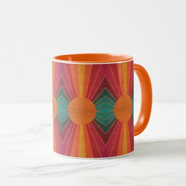 Beautiful Sunny Sun Rays Southwestern Folk Art Mug (Front Right)