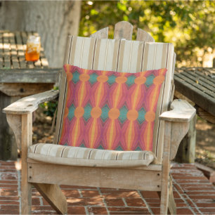 Beautiful Sunny Sun Rays Southwestern Folk Art Outdoor Pillow
