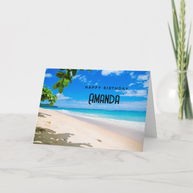Beautiful Sunny Tropical Beach Photo Birthday Card (Front)